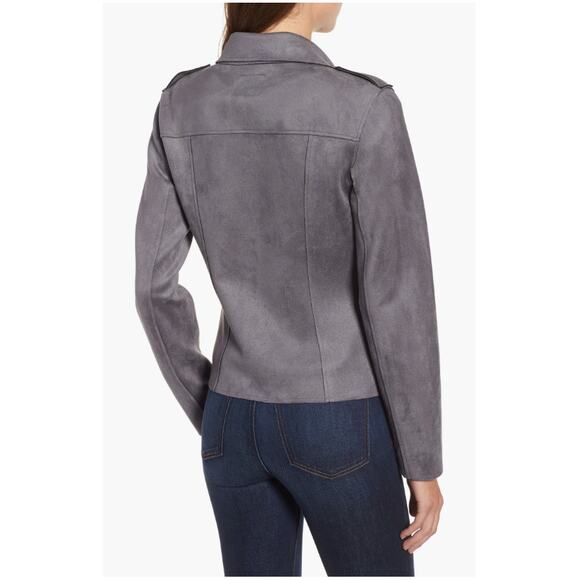 KUT FROM THE KLOTH Haddie Faux Suede Moto Jacket in Gray // S - Picture 2 of 15